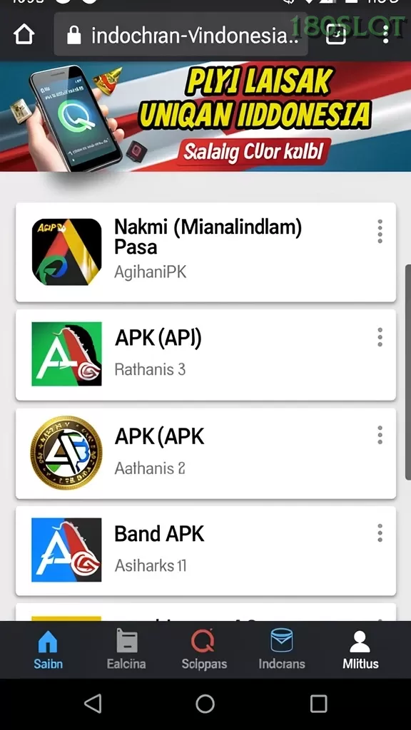 Cuplikan layar OCATOTO — menu navigasi